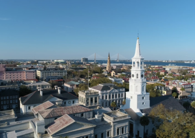 Charleston Steeples & Bridge – Drone